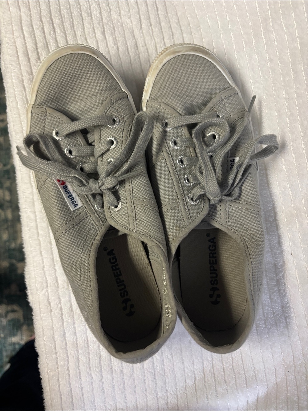 Superga Gray Canvas Low-Top Sneakers